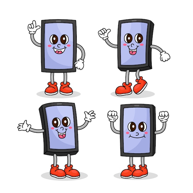 Hand drawn phone cartoon illustration