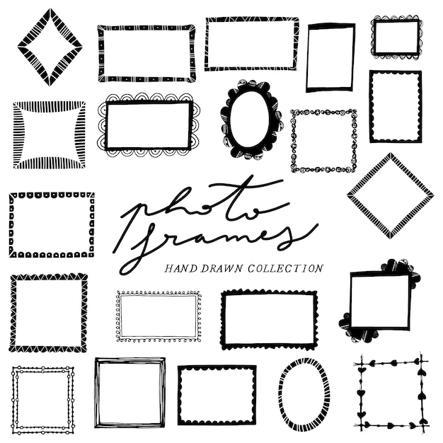 Free Vector hand drawn photo frame collection