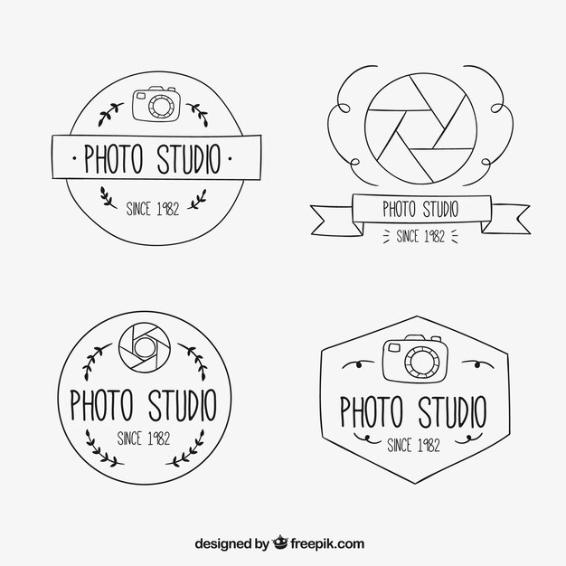 Hand drawn photo studio badges