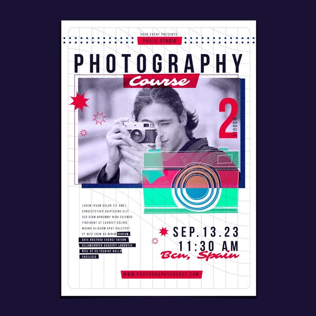 Hand drawn photography poster template