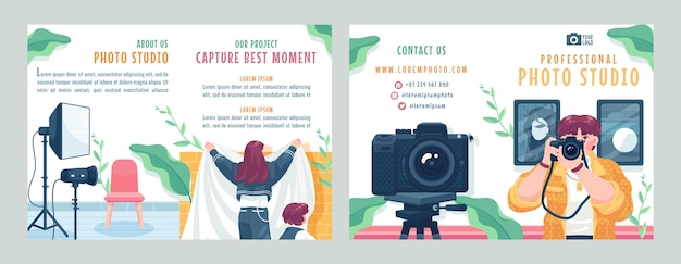 Free Vector hand drawn photography studio brochure