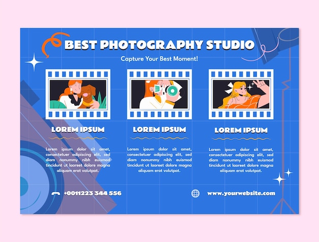 Hand drawn photography studio infographic