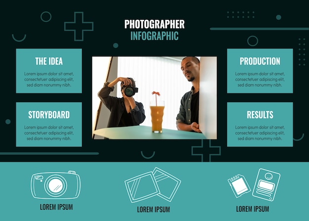 Free Vector hand drawn photography studio template