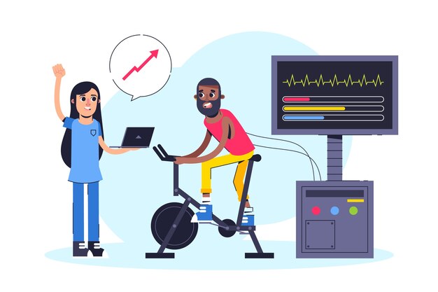 Hand drawn physical assessment illustration