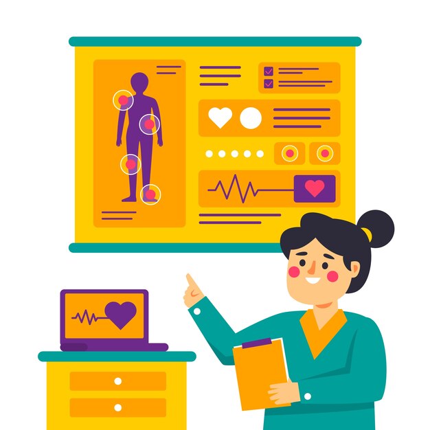 Hand drawn physical assessment illustration