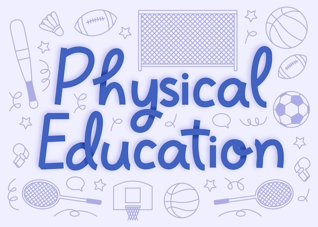 Free Vector hand drawn physical education day lettering