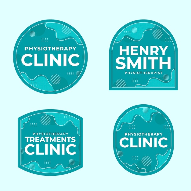 Free Vector hand drawn physiotherapist help labels