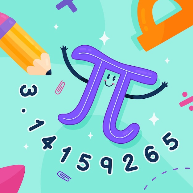 Free vector hand drawn pi day illustration