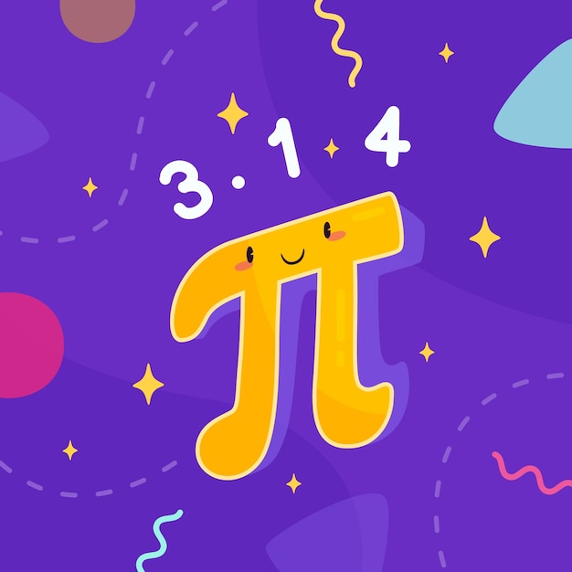 Free vector hand drawn pi day illustration