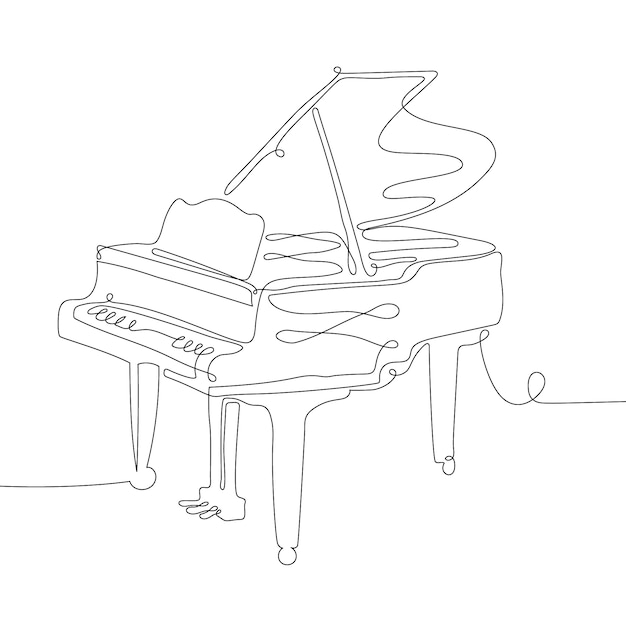 Free Vector hand drawn piano  cartoon illustration