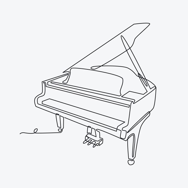 Free Vector hand drawn piano drawing illustration