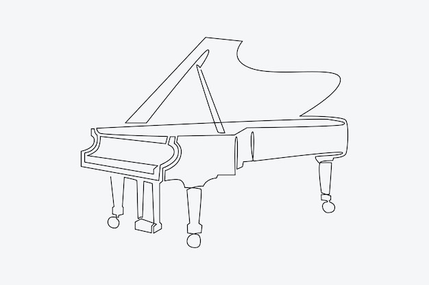 Free Vector hand drawn piano drawing illustration