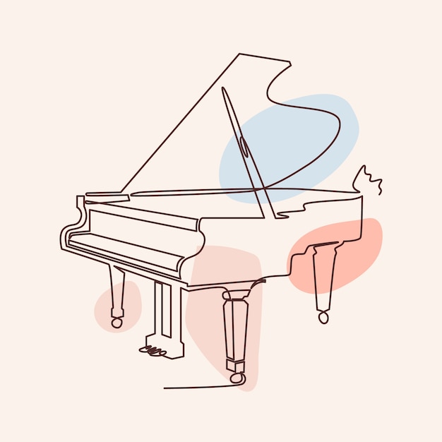 Free Vector hand drawn piano drawing illustration