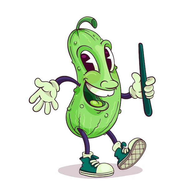 Free vector hand drawn pickle  cartoon illustration