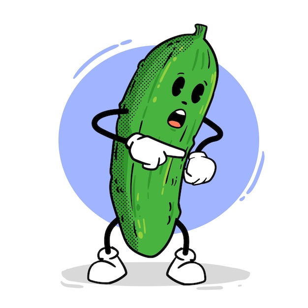 Hand drawn pickle cartoon illustration