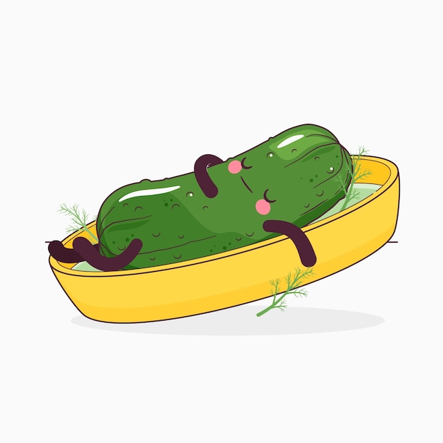 Free Vector hand drawn pickle cartoon illustration