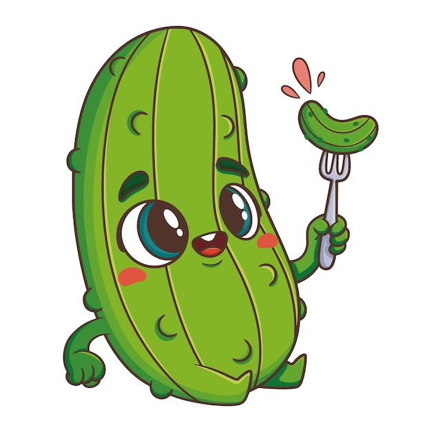 Hand drawn pickle cartoon illustration