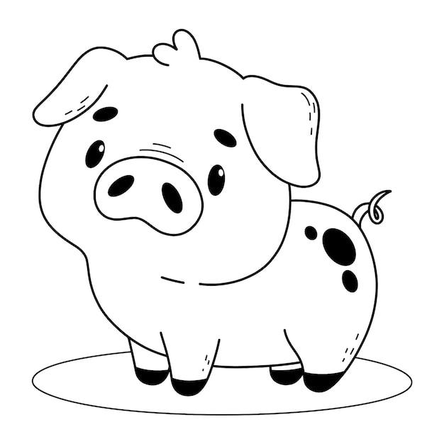 Free Vector hand drawn pig outline illustration