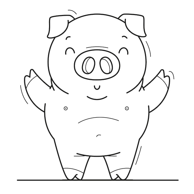 Free Vector hand drawn pig outline illustration