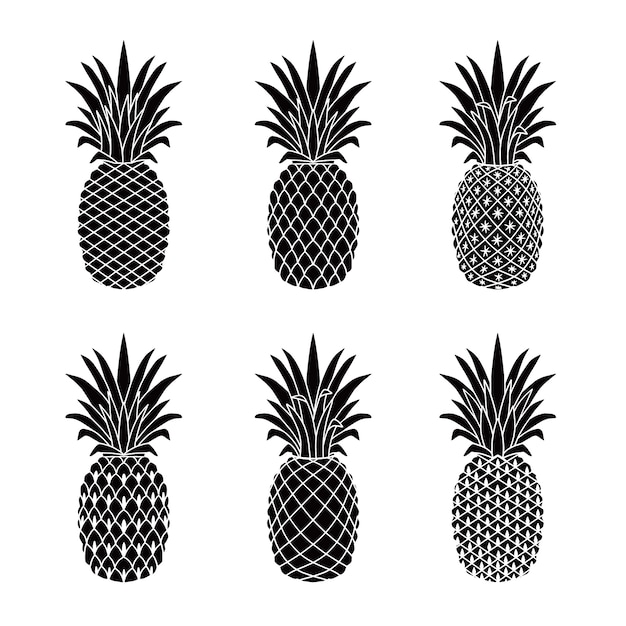 Free Vector hand drawn pineapple  silhouette illustration