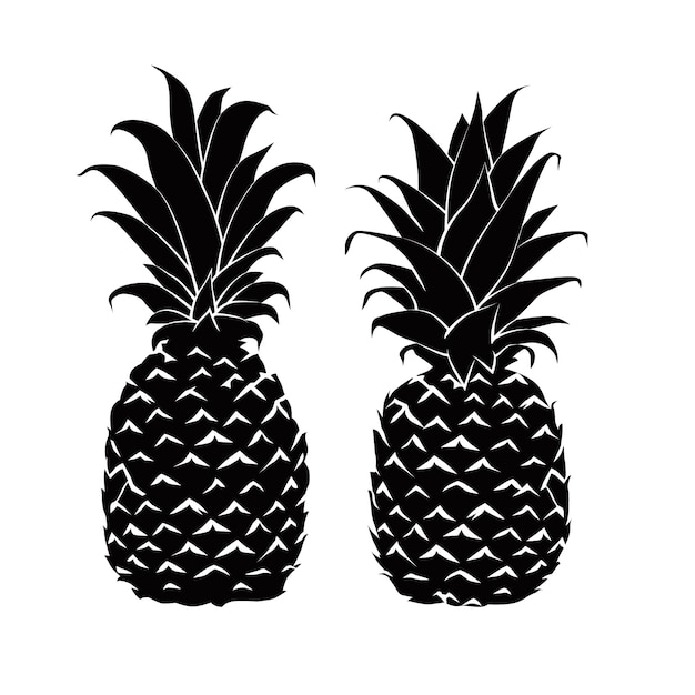 Hand drawn pineapple silhouette