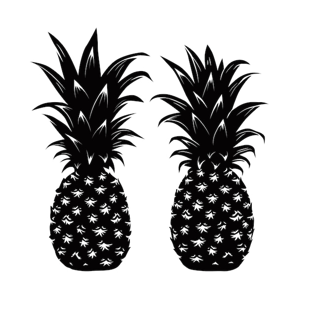 Hand drawn pineapple silhouette