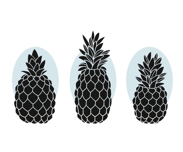 Free Vector hand drawn pineapple  silhouette