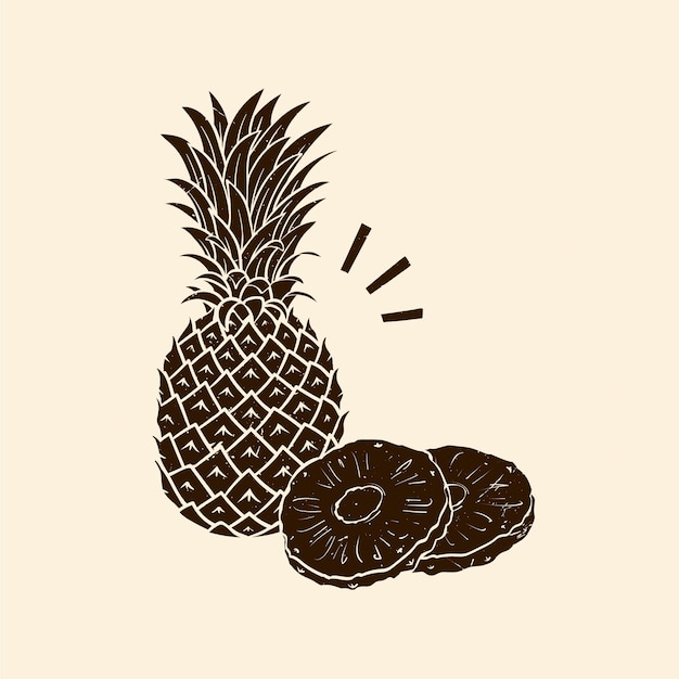 Free Vector hand drawn pineapple  silhouette