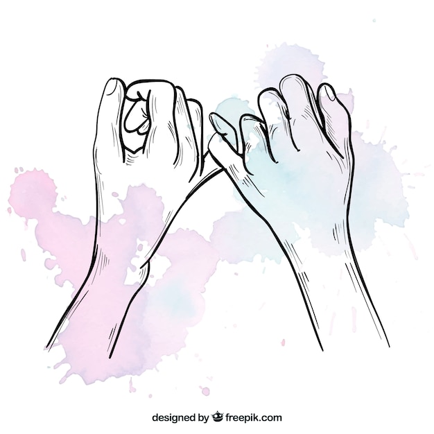 Free Vector hand drawn pinky promise composition