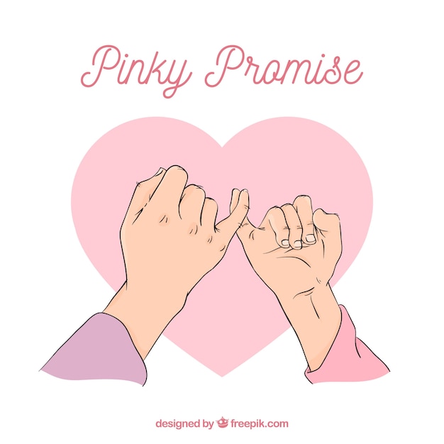 Hand drawn pinky promise composition