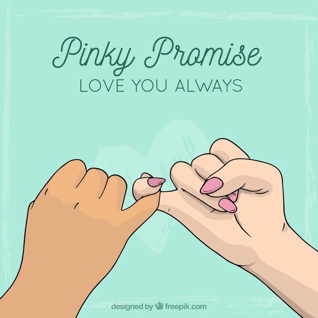 Hand drawn pinky promise concept