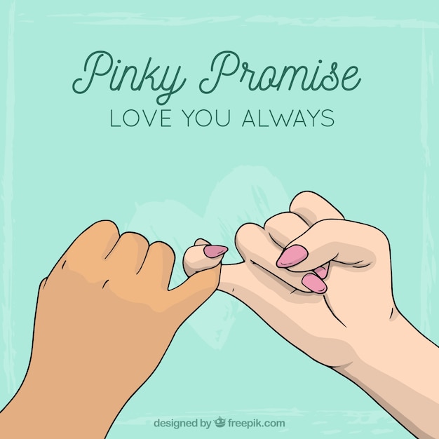 Hand drawn pinky promise concept