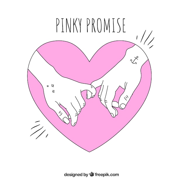 Free Vector hand drawn pinky promise concept