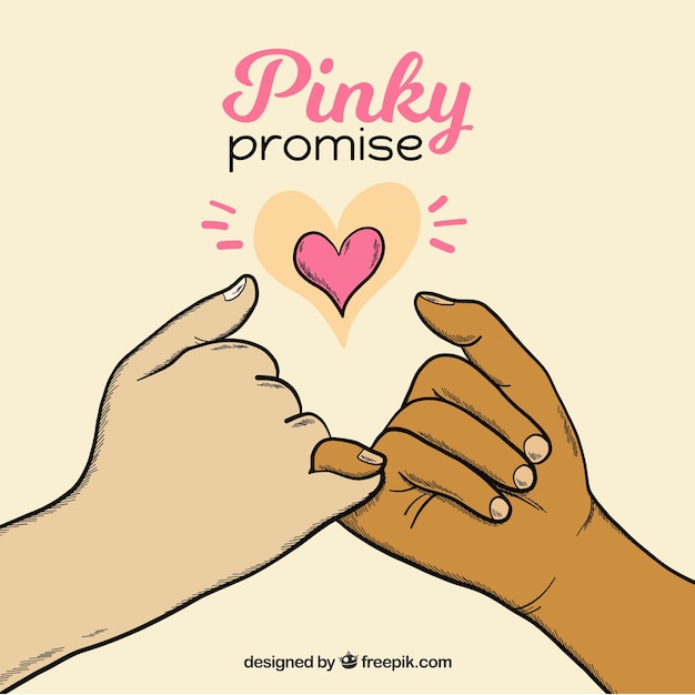 Hand drawn pinky promise concept