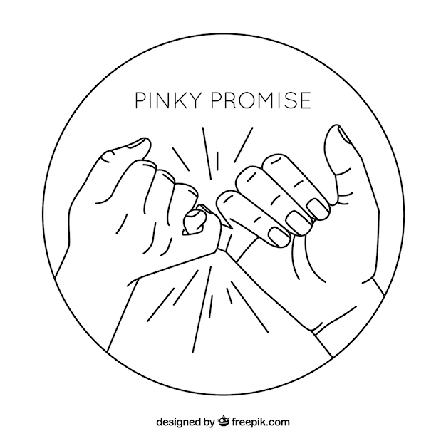 Hand drawn pinky promise concept