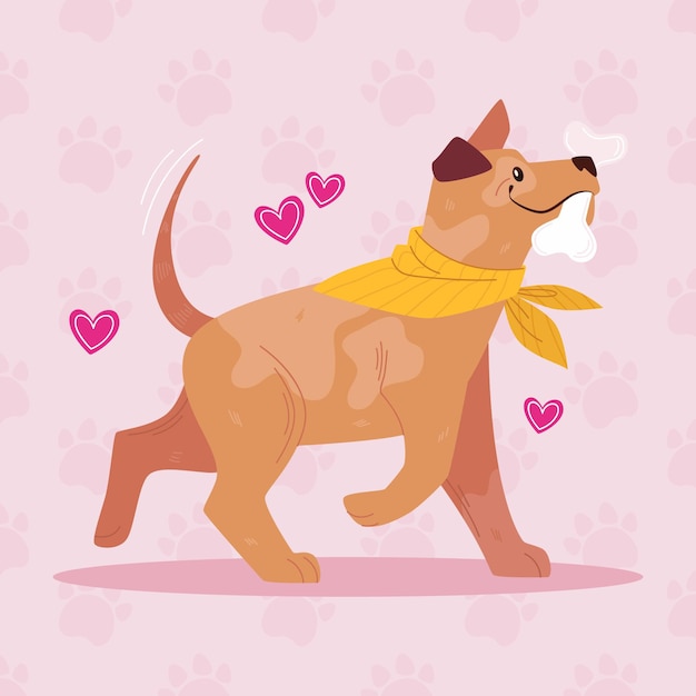 Free Vector hand drawn pitbull illustration