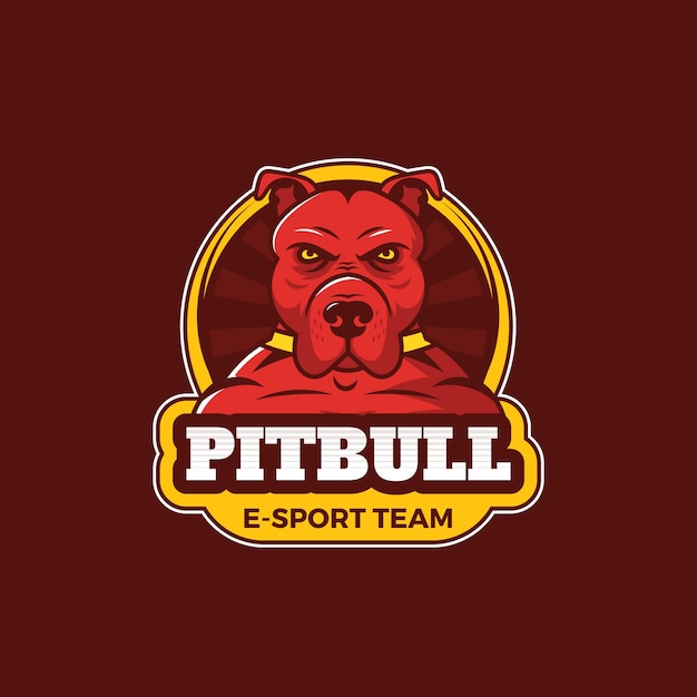 Free Vector hand drawn pitbull logo design