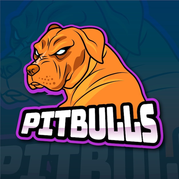 Hand drawn pitbull logo design