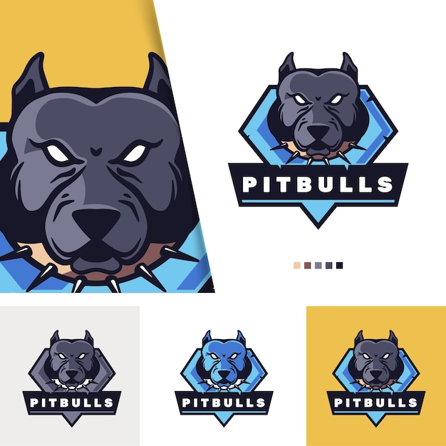 Hand drawn pitbull logo