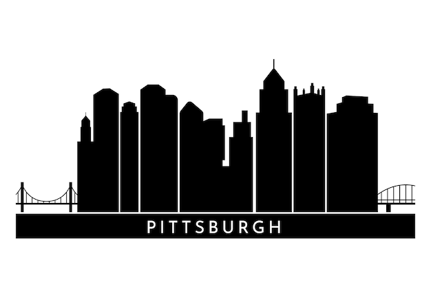 Hand drawn pittsburgh  skyline silhouette