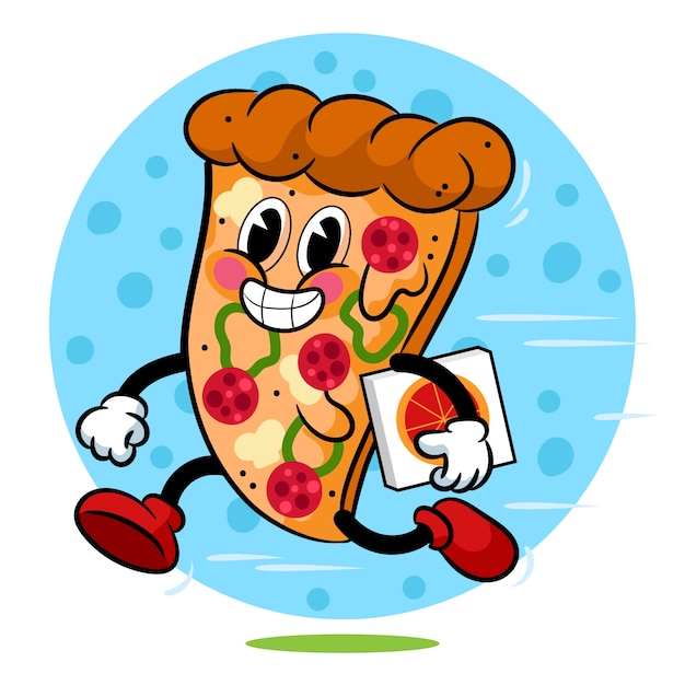 Free Vector hand drawn pizza cartoon illustration