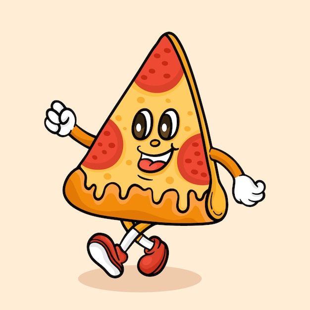 Free vector hand drawn pizza cartoon illustration