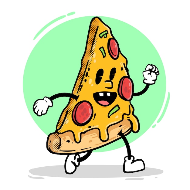 Free Vector hand drawn pizza cartoon illustration