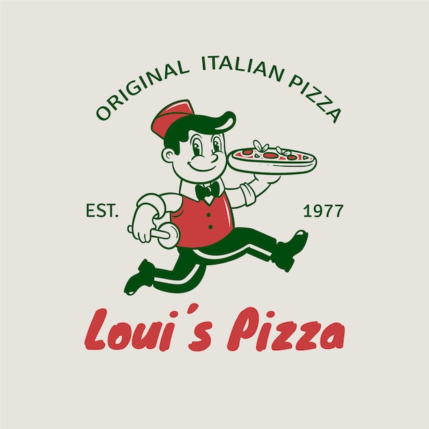 Free Vector hand drawn pizzeria vintage logo