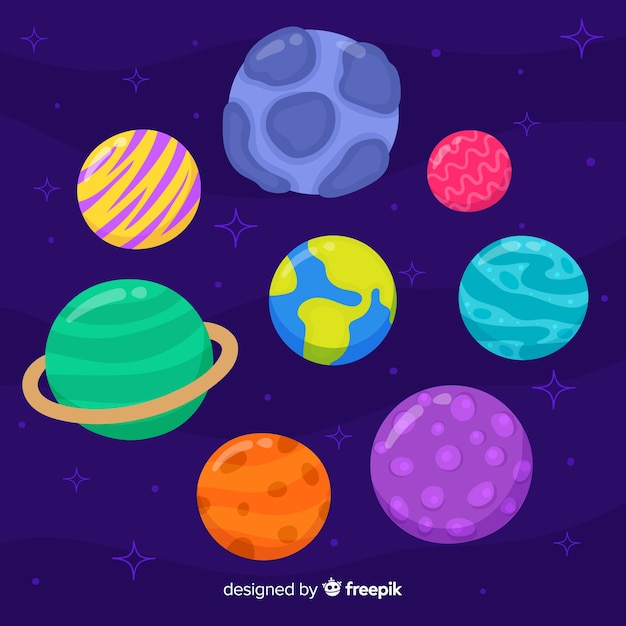 Hand drawn planet collection