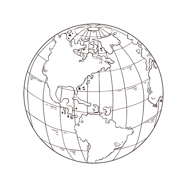 Free vector hand drawn planet earth drawing illustration