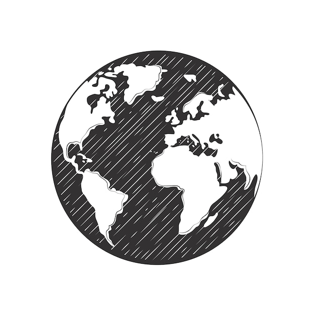 Free Vector hand drawn planet earth drawing illustration