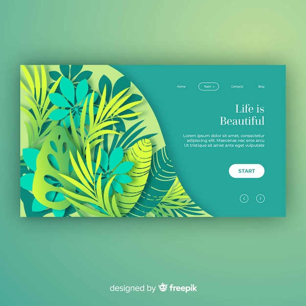 Hand drawn plants landing page