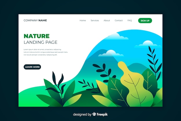 Hand drawn plants landing page