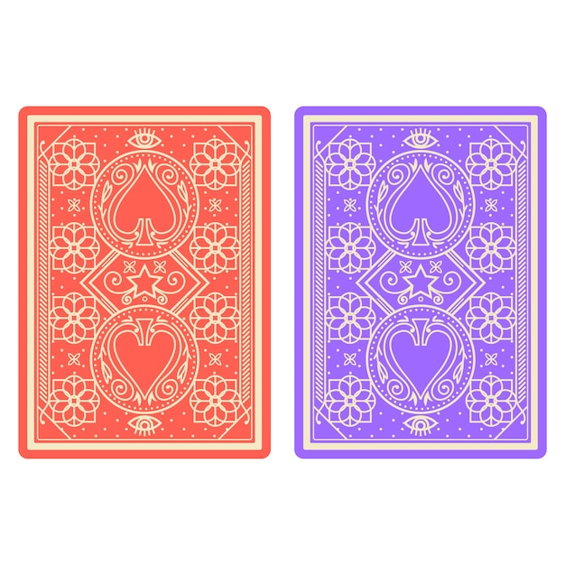 Free Vector hand drawn playing card back design illustration